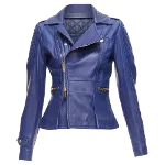 Blue Leather Dsquared2 Jacket