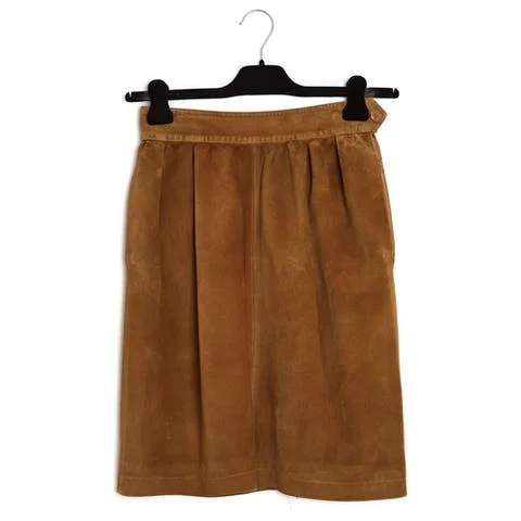 Brown Suede Saint Laurent Skirt
