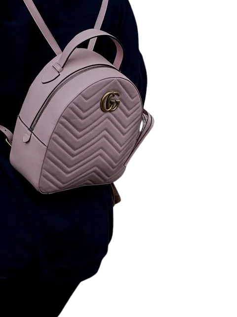 Pink Leather Gucci Backpack