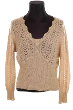 Beige Fabric Rouje Top