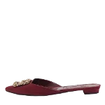 Burgundy Satin Manolo Blahnik Mules