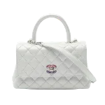 White Leather Chanel Handbag