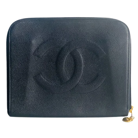Black Leather Chanel Clutch