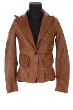 Brown Leather Pinko Jacket