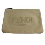 Beige Cotton Fendi Clutch