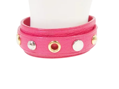 Pink Leather Louis Vuitton Bracelet