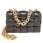 Black Leather Bottega Veneta Crossbody Bag