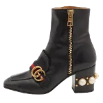 Black Leather Gucci Boots