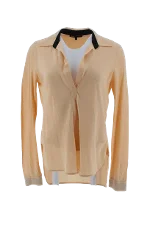 Beige Silk Maje Top