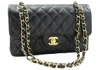 Black Leather Chanel Timeless