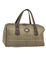 Beige Canvas Burberry Boston Bag