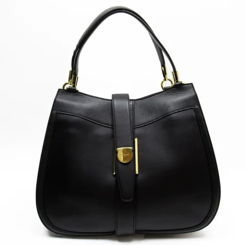 Black Leather Salvatore Ferragamo Shoulder Bag