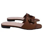 Brown Leather Gucci Sandals
