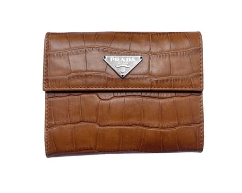 Brown Leather Prada Wallet