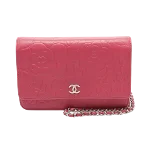 Pink Leather Chanel Wallet on Chain