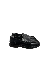 Black Leather Fendi Flat Shoes