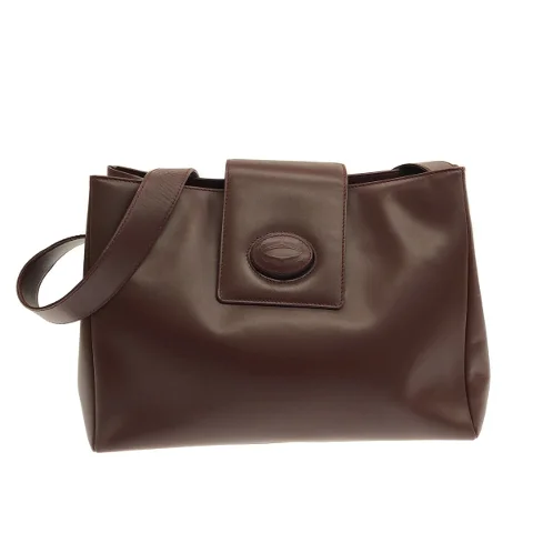 Burgundy Leather Cartier Shoulder Bag