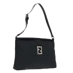 Silver Canvas Fendi Shoulder Bag