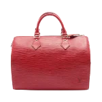 Red Leather Louis Vuitton Handbag