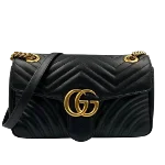 Black Leather Gucci Marmont