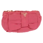 Pink Fabric Prada Clutch