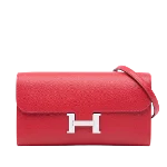 Red Leather Hermès Constance Bag