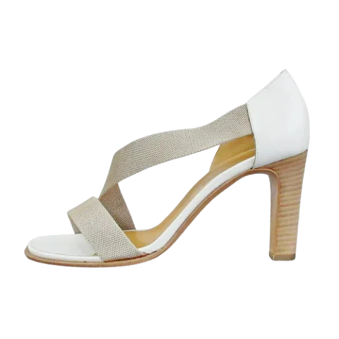 White Leather Hermès Heels