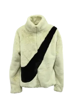 Beige Faux Fur Nike Jacket