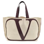 Beige Canvas Valentino Tote