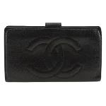 Black Leather Chanel Wallet