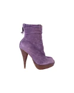 Purple Suede Balmain Boots