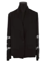 Black Viscose Maje Blazer