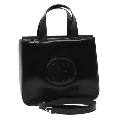 Black Leather Gucci Shoulder Bag