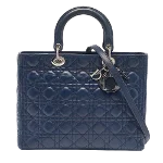 Blue Leather Dior Lady Dior