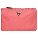 Pink Fabric Prada Clutch