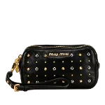 Black Leather Miu Miu Clutch