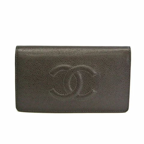 Grey Leather Chanel Wallet