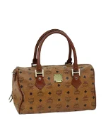 Brown Leather MCM Boston Bag