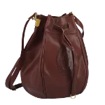 Burgundy Leather Cartier Shoulder Bag