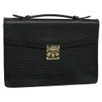 Black Leather Versace Briefcase