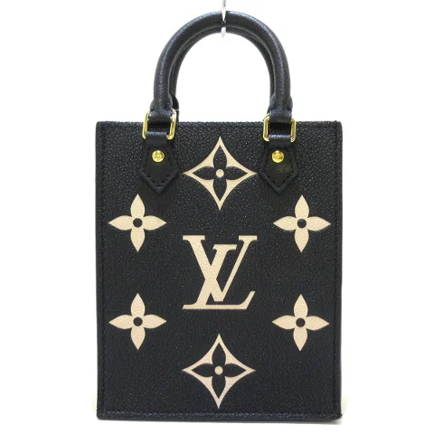 Black Leather Louis Vuitton Sac Plat