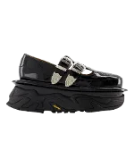 Black Leather Toga Pulla Flats