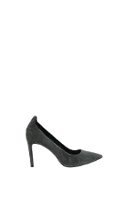 Grey Leather Maje Heels