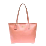 Pink Leather Coach Tote