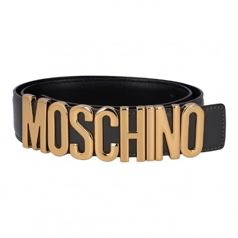 Grey Leather Moschino Belt