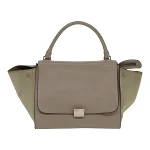 Beige Leather Céline Trapeze