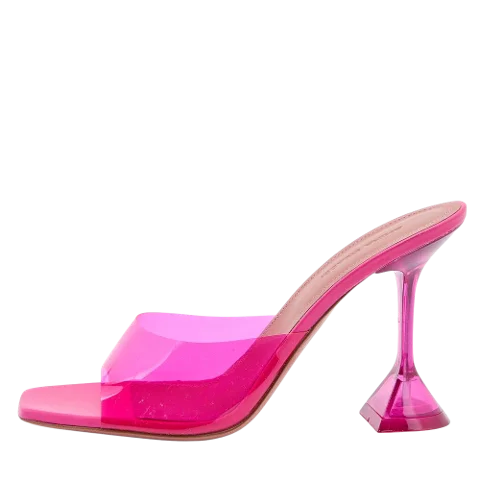 Pink Fabric Amina Muaddi Sandals