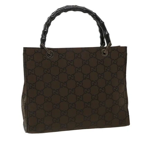 Brown Canvas Gucci Handbag