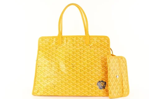 Yellow Canvas Goyard Handbag