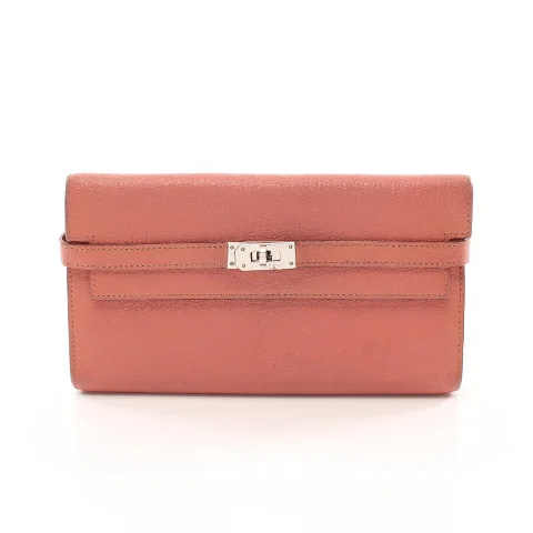 Pink Leather Hermes Wallet